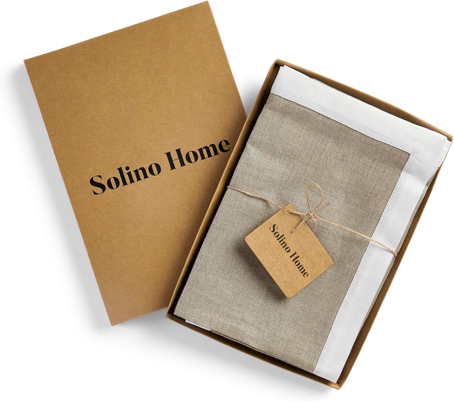 Solino Home Linen Napkins Set of 4-100% Pure Linen White and Natural Dinner Napkins Cloth 20 x 20 Inch for Winter, Spring, Easter - Classic, Handcrafted and Machine Washable - Image 4