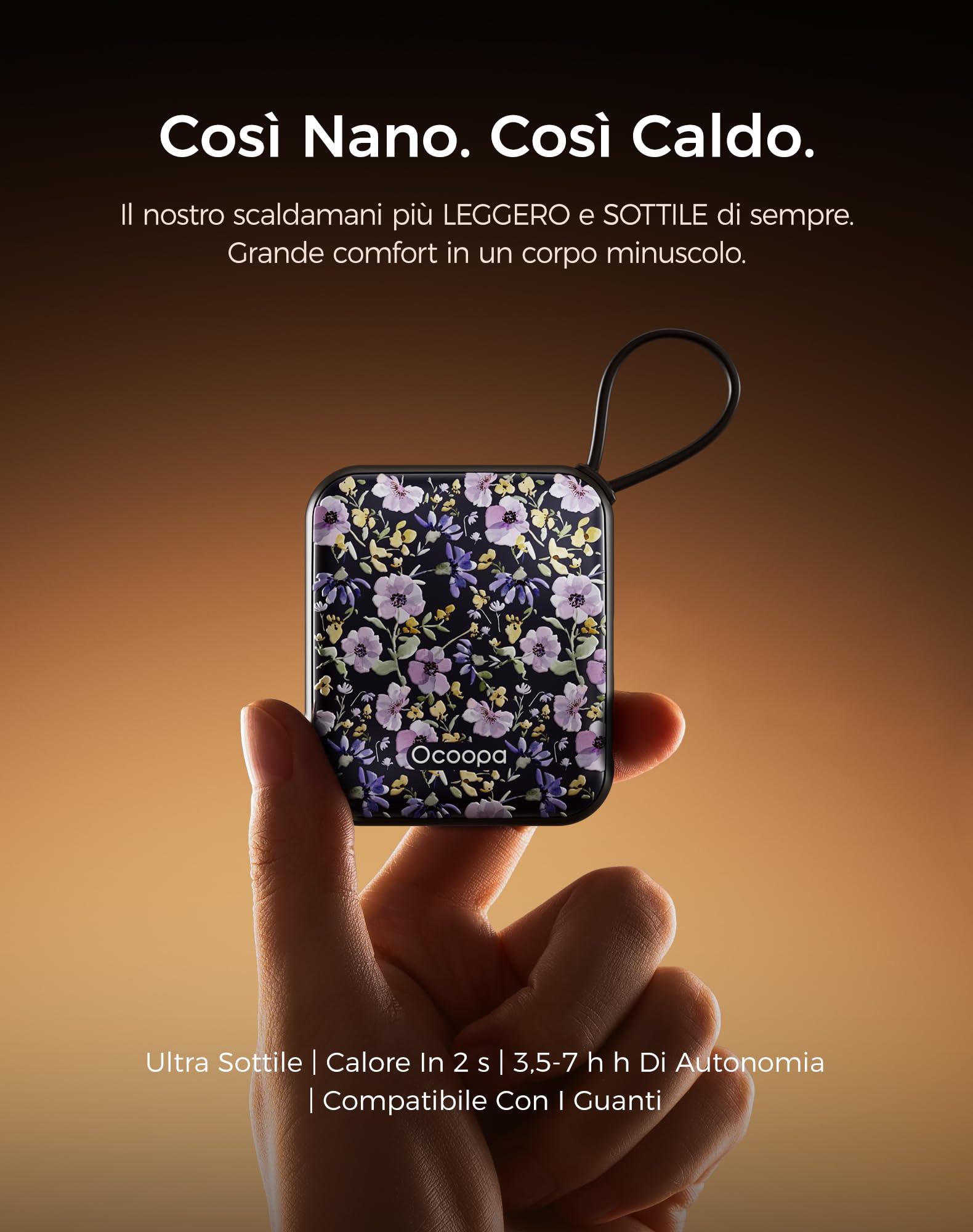 OCOOPA Scaldamani Elettrico 2 Pezzi, Portatile Scalda Mani USB Ricaricabile 4000mAh, 3 Livelli fino a 52°C, Utile Regalo di Natale, Ideale per Sci Invernale, Viaggi e Attività all’Aria Aperta,UT5 Nano