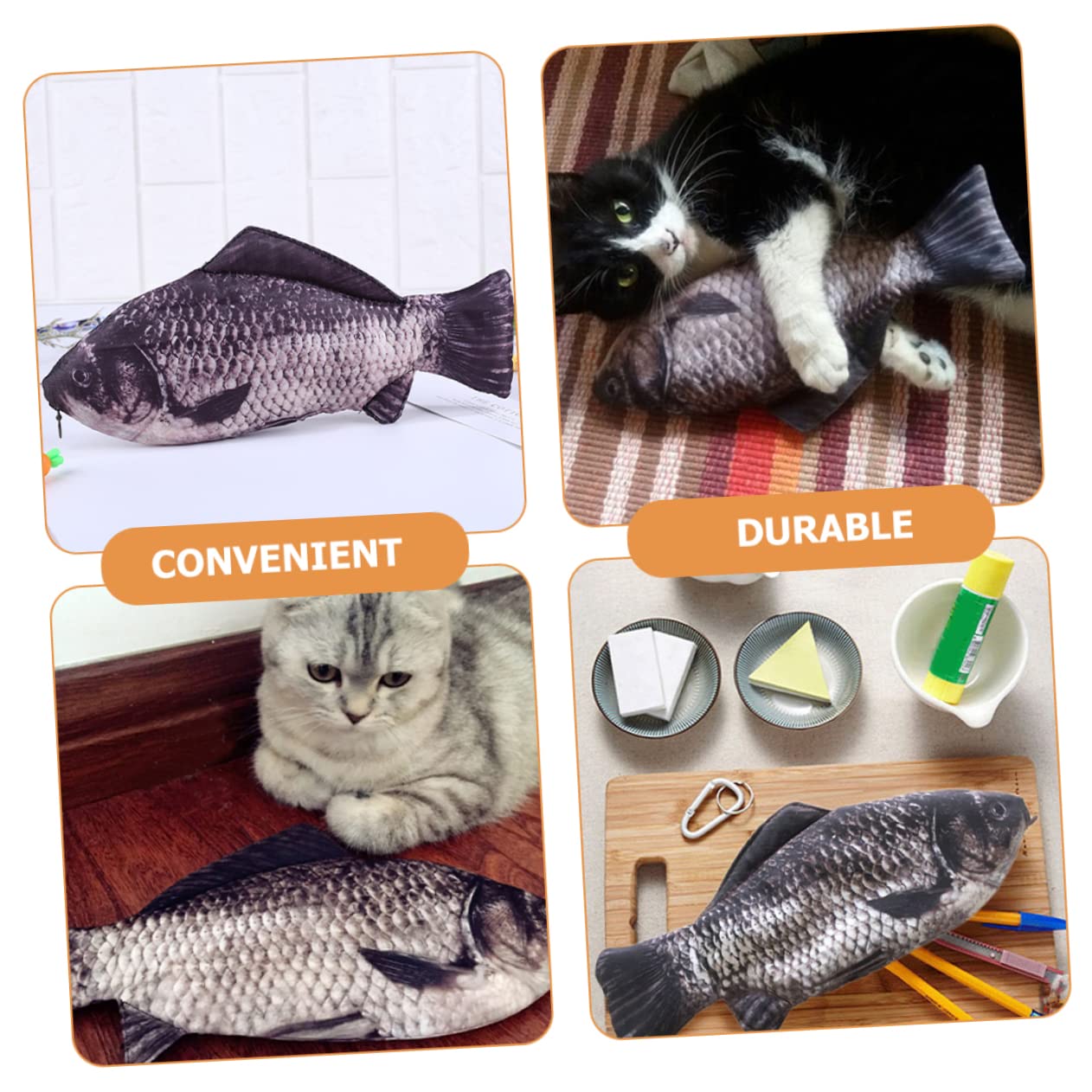 Veemoon 4 Ensembles Trousse À Crayons Forme De Poisson Sac À Stylo Et Pratique pour Chats Et Étui À Crayons À Capacité Et Poisson pour Chats pour Scolaires Et Amateurs Animaux 2 Pièces * 4