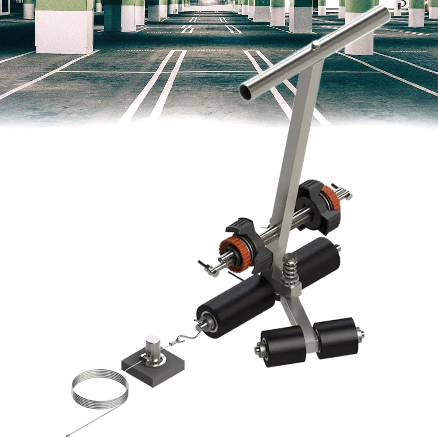 Basketball Court Marking Kit, Field Line Striping Machines, Floor Paint Tape Applicator Tape Pasting Machine for Asphalt Or Concrete, Driveway, Road Warning(
