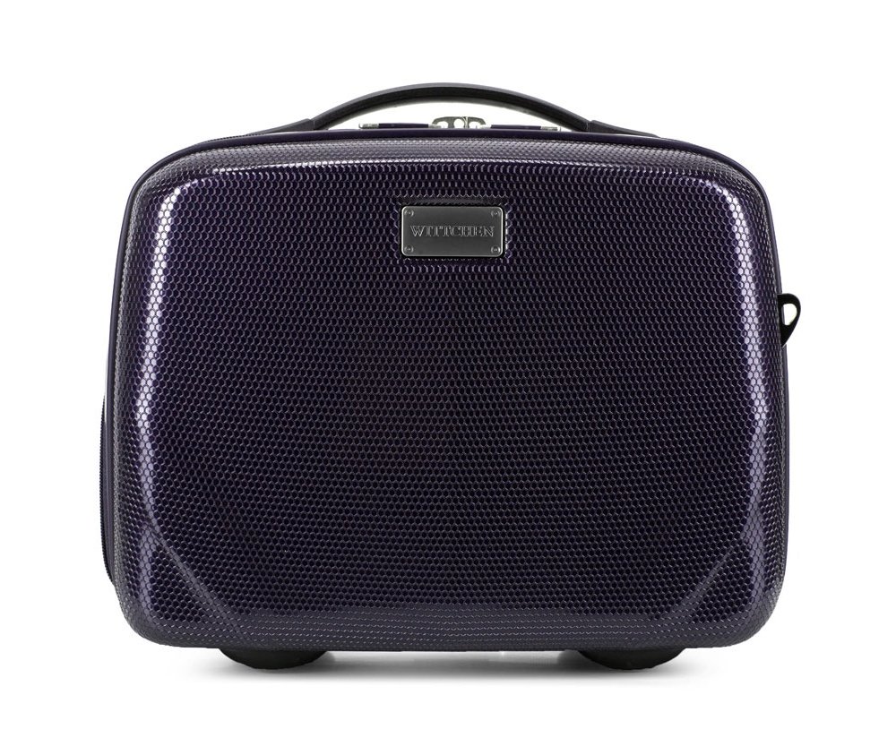 WITTCHEN PC Ultra Light Kosmetiktasche Kosmetikkoffer Kulturbeutel Beauty Case aus Polycarbonat Handgriff Schultergurt Elastische Band Größe XS Dunkelblau