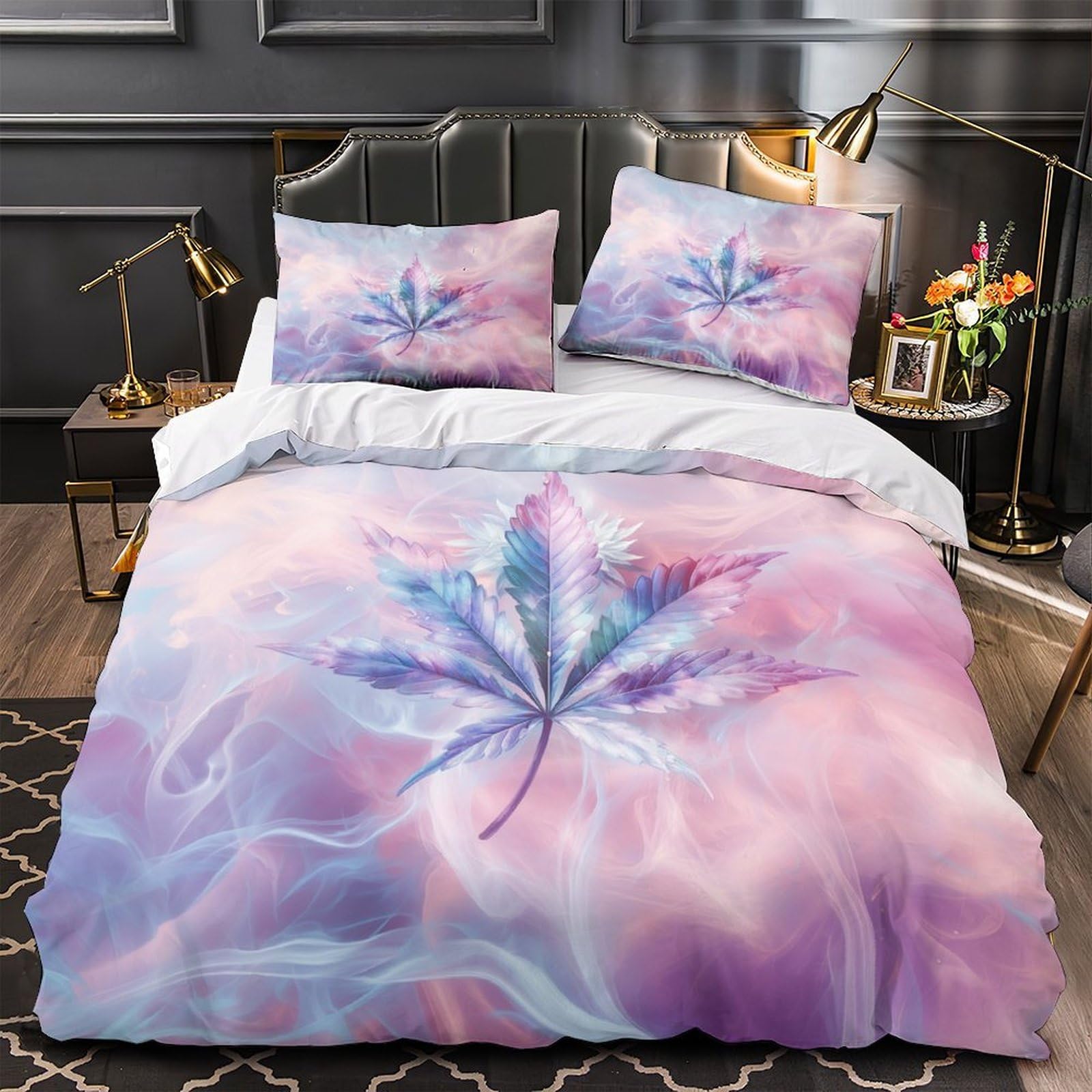 Housse de couette marijuana zippée pour en finir avec le linge de lit qui glisse