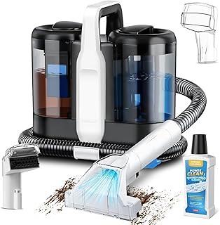 Dispositivo limpiador de tapicería con aspirador en húmedo, 18 Kpa Pro Power, limpiador de alfombras con detergente, 600 W, aspiradora en húmedo, para alfombras, sofás, tapicería, escaleras