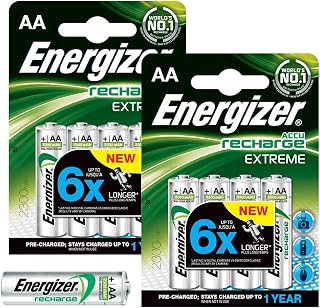 Energizer 8 x AA EXTREME Rechargeable Batteries 2300 mAh Pre Charged NiMH LR6