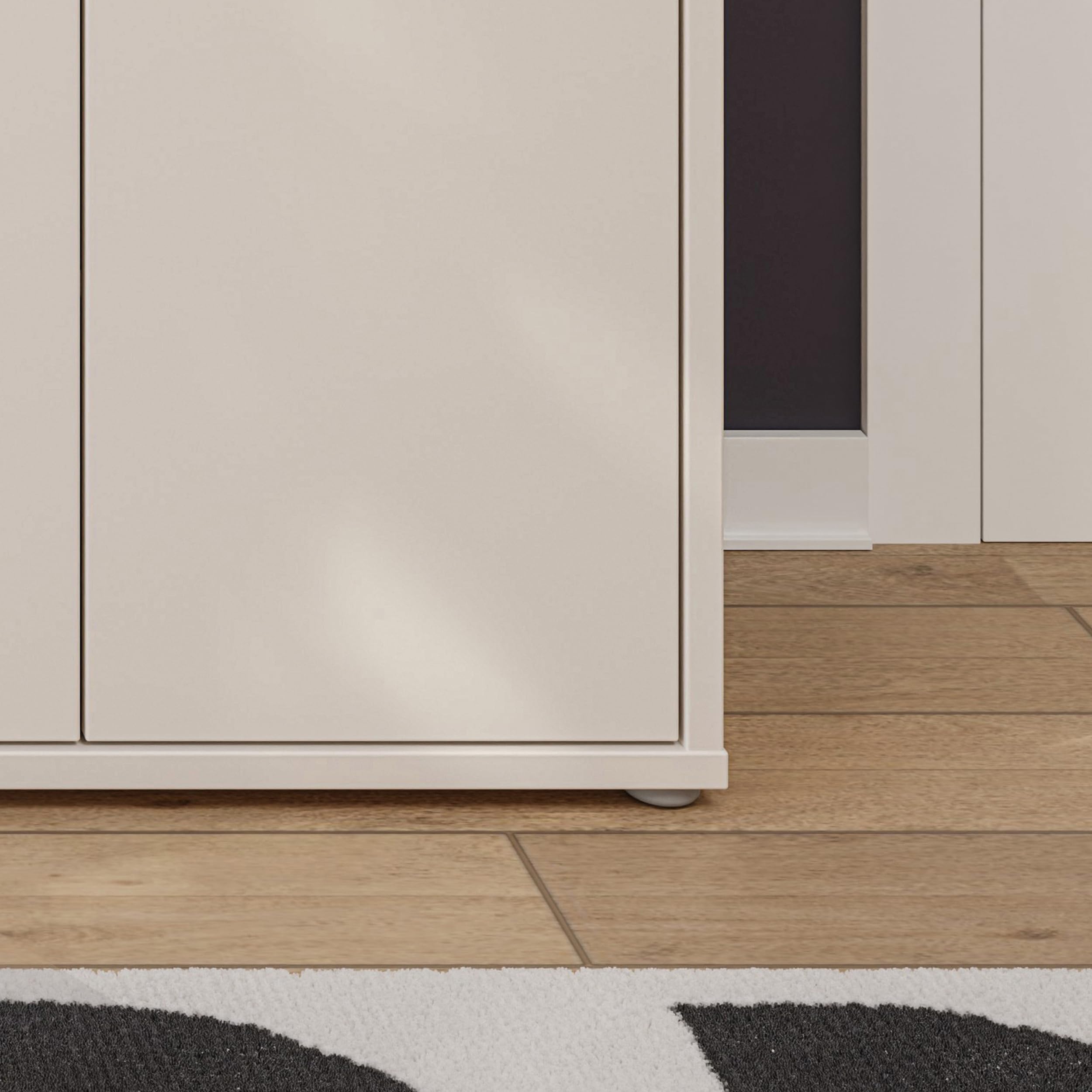 Forte Alice Springs Kommode 150 155, großes Sideboard mit 3 Schranktüren, Flur, Wohnzimmer, Schlafzimmer, Holzwerkstoff, Kaschmir Beige, 154,2 cm breit x 99,1 cm hoch x 34,9 cm tief