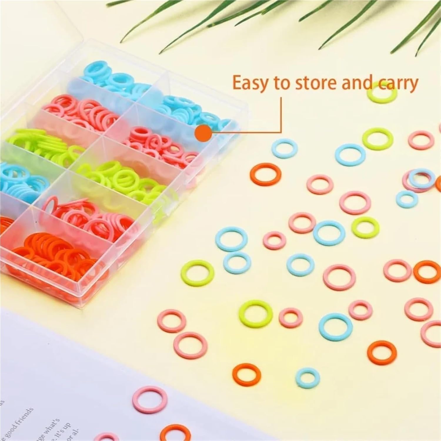 Stitch Markers 6Box Stitch Markers for Crocheting Knitting Random Colored Rings Crochet Locking Counter with Storage(380pcs/box)