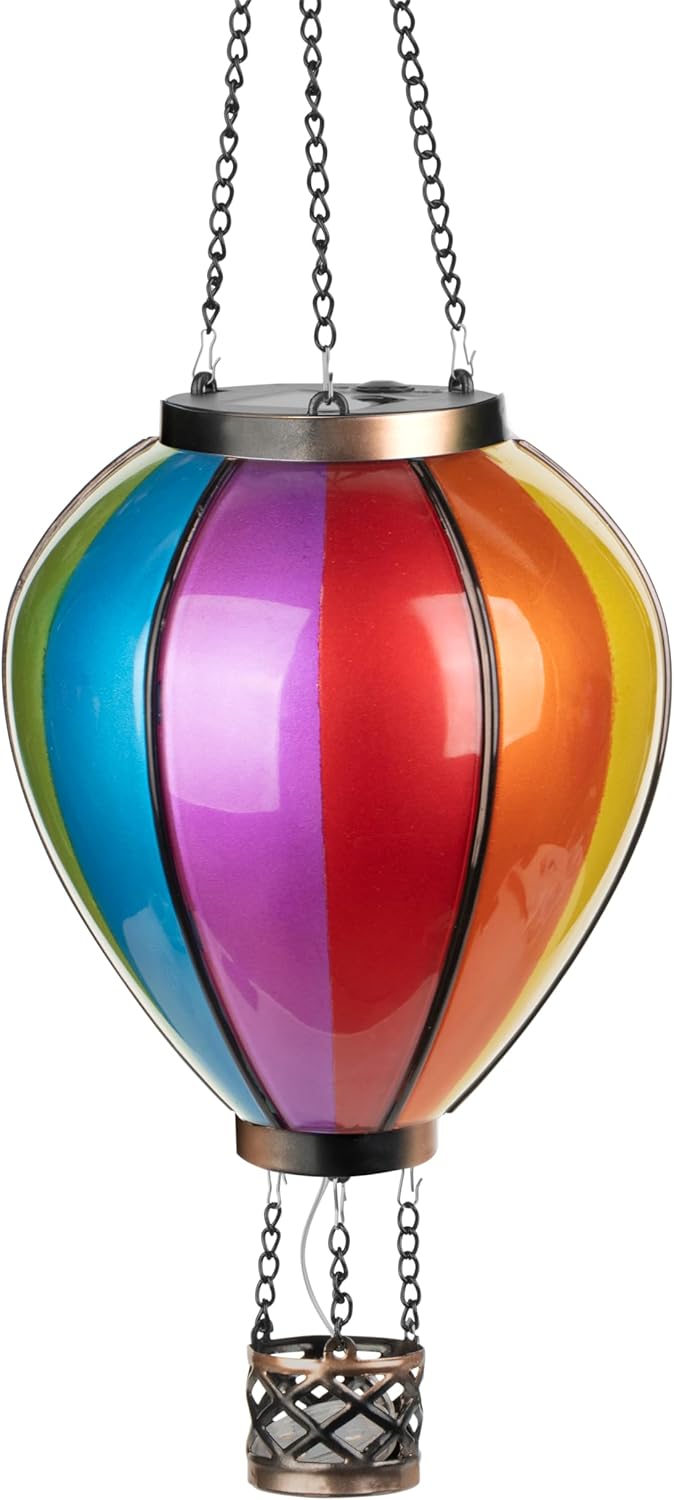 Northpoint LED Solar Laterne XL Heißluftballon Windlicht MetallGestell