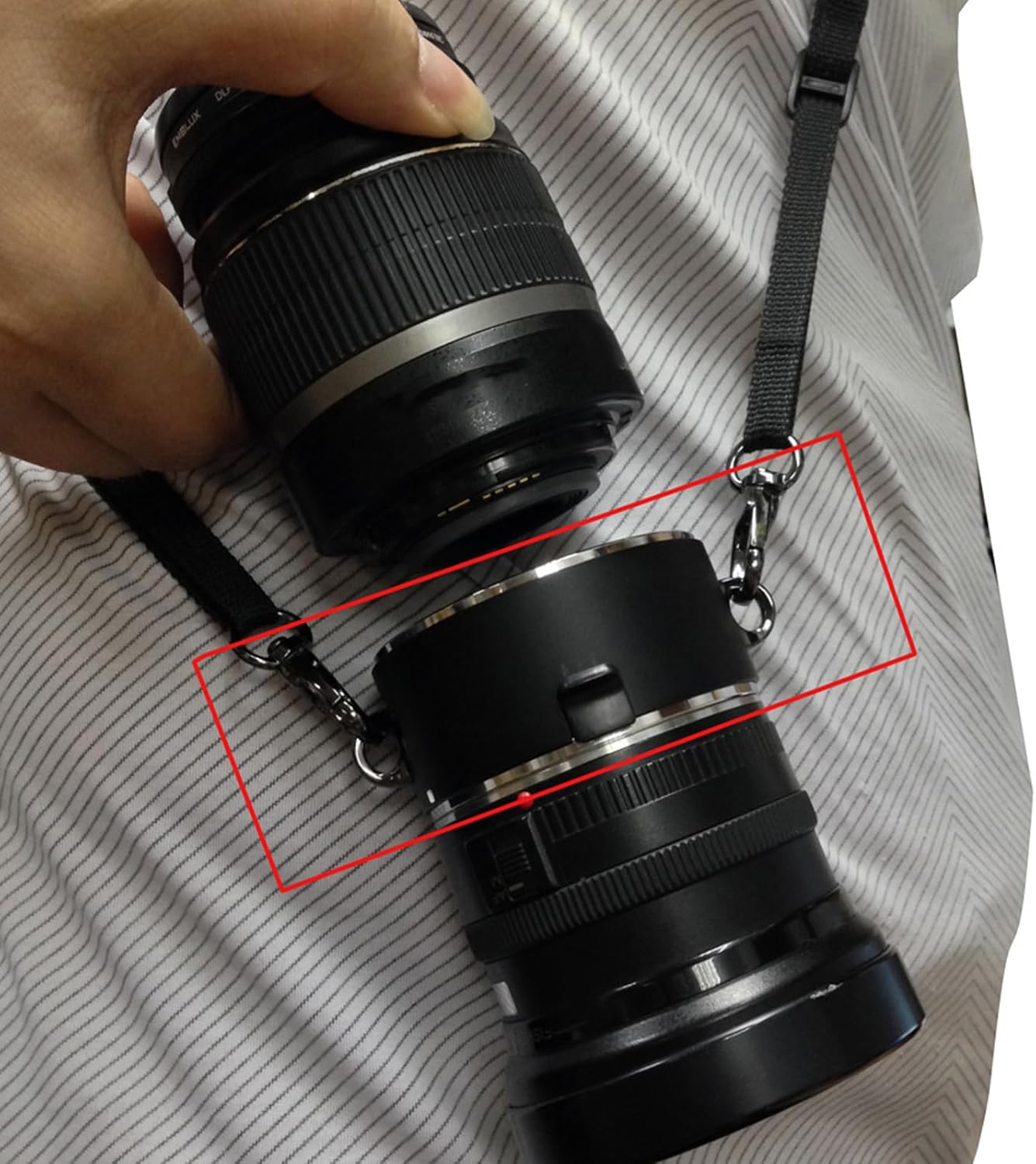 レンズフリッパー カメラレンズ交換システム キャリングストラップ付き 金属製クイックスワップアダプター