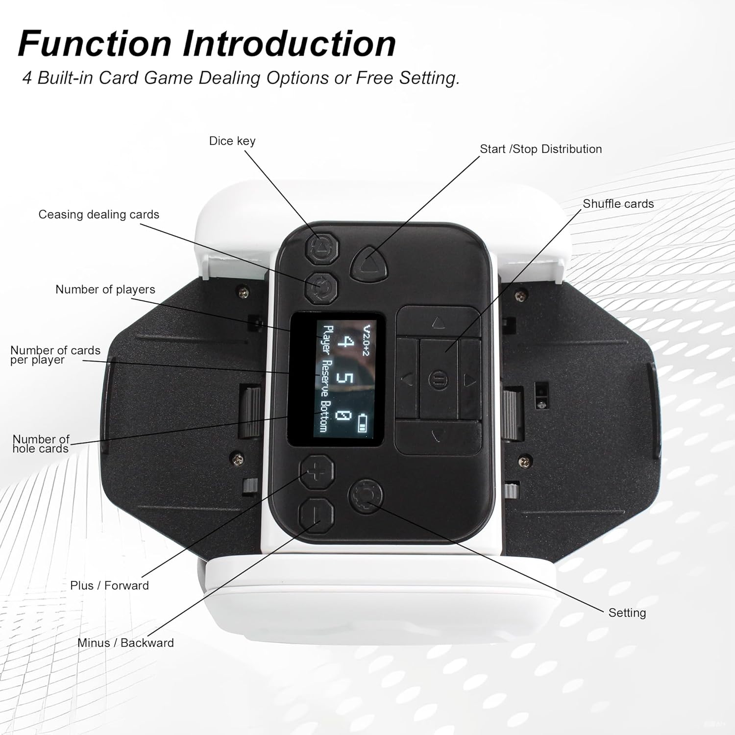 Automatic Card Shuffler and Dealer Machine 2 Deck, Rechargeable 2-in-1 Shuffling and Dealing Machine for 8 Players, Quiet and Efficient
