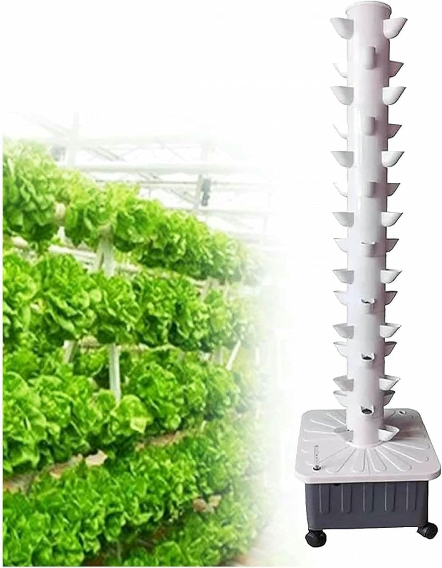 GZYHDC 15 Capas 45 Agujeros, plantación hidropónica, Kit hidropónico, de acuaponía, hidropónico Vertical, Conjunto de Torre hidropónica