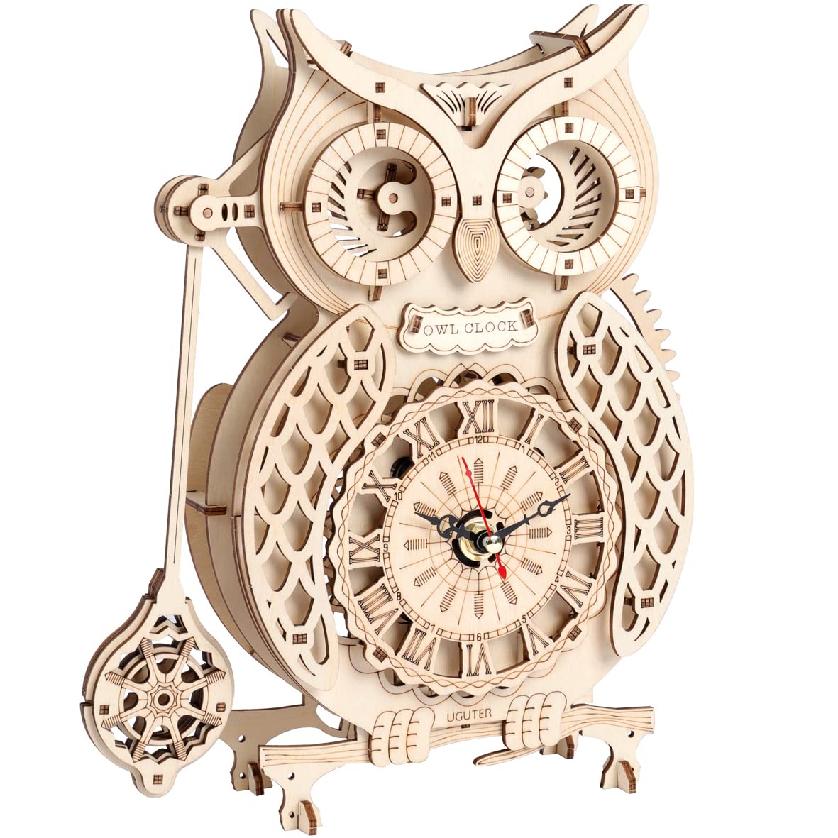 Buy GuDoQi 3D Wooden Puzzle, Wooden Owl Clock with Side Pendulum, No