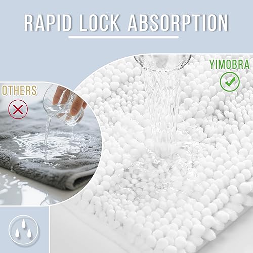 Miniatura 4 de Yimobra Tapete de baño extra grueso y súper absorbente, antideslizante, de secado rápido, de microfibra, esponjoso, lavable, suave, para regadera,