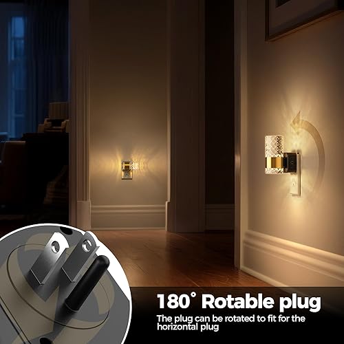 Miniatura 5 de DORESshop Luz nocturna, luces nocturnas automáticas enchufables a la pared, luz nocturna acrílica con brillo ajustable de 0-100 lúmenes, 3000 K para