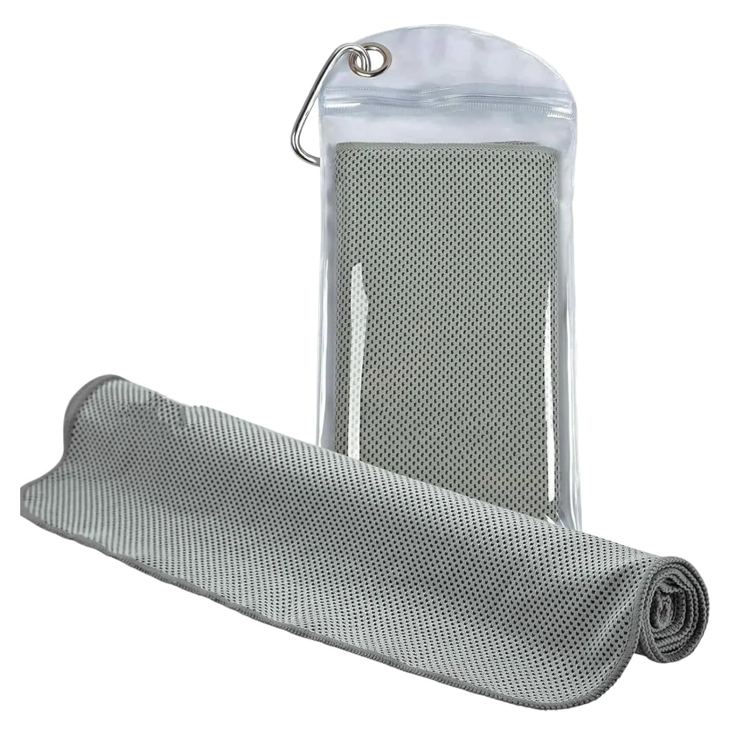 ELSSCNVWB Summer Cooling Ice Towel Cooling Towel for Neck, 40"x12" Instant Ice Towel for Sports, Gym, Yoga, Workout, Athletes (Grey)