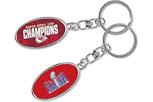 Kansas City Chiefs 2024 Super Bowl Champions Metal Spinner Keychain, 1.25" x 4.5"