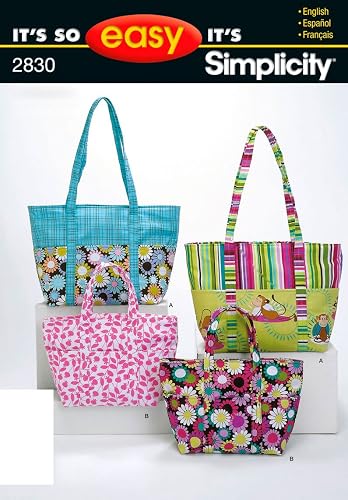 Simplicity Pattern 2830 It's So Easy Bags Size, One Size