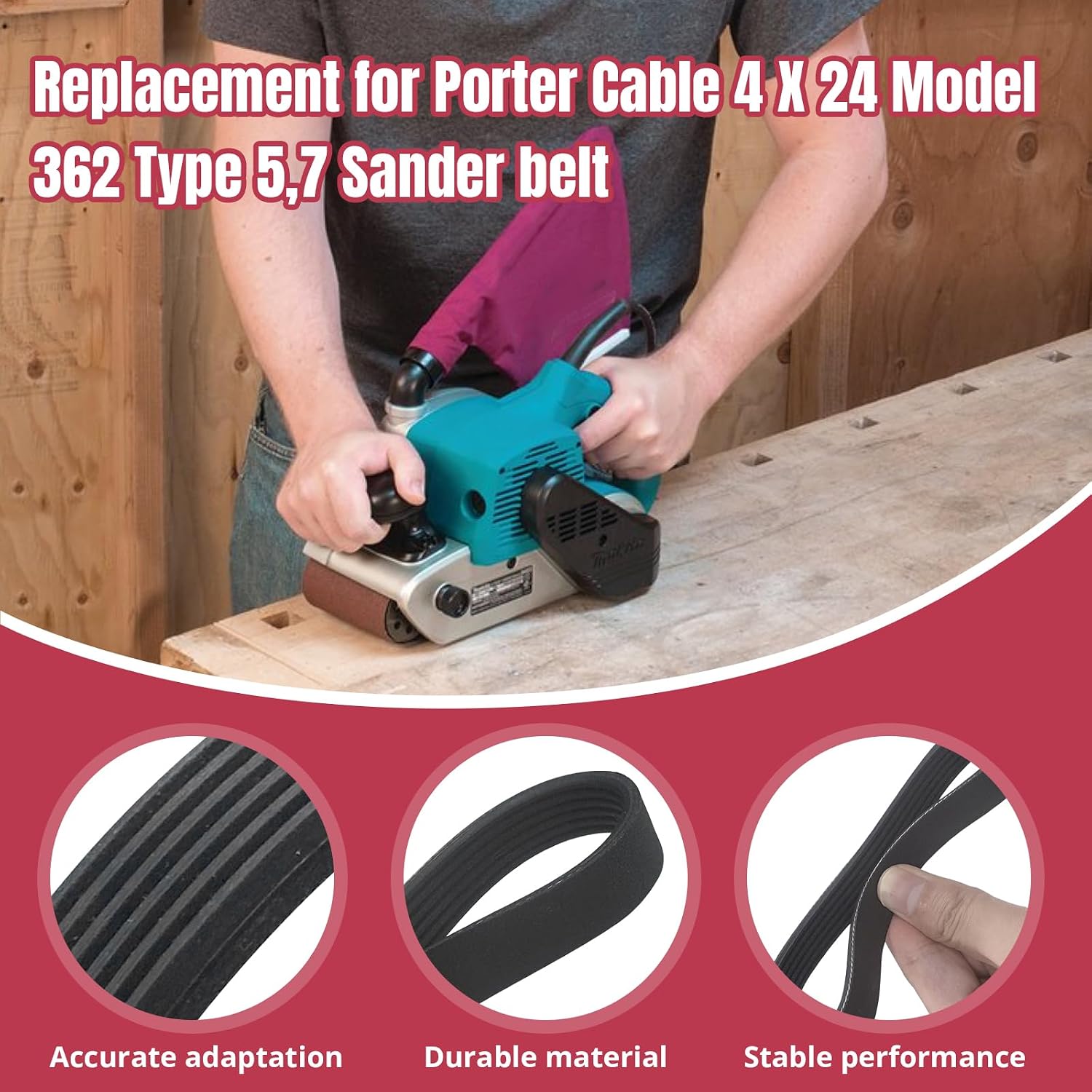 NEW 4x24 Model 362 TYPE 5,7 SANDER BELT 884351/893626 882185