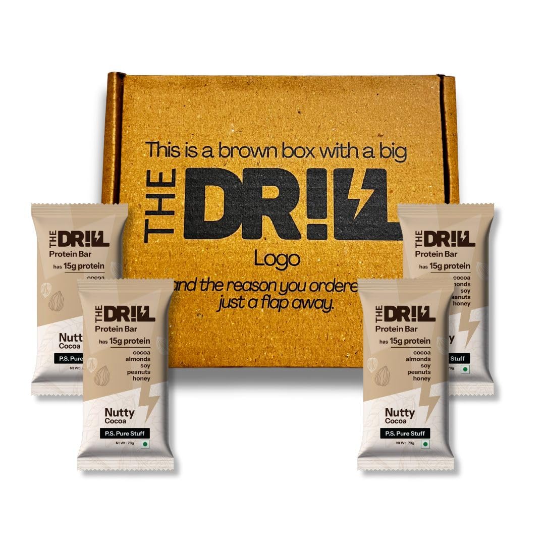 The Drill - Protein Bars, Nutty Cocoa- 15g Protein (Pack of 4) – No Added Sugar, No Preservatives, 100% Natural Ingredients - Only Pure Stuff – Healthy Snack for Gym, Work & Travel-image-40