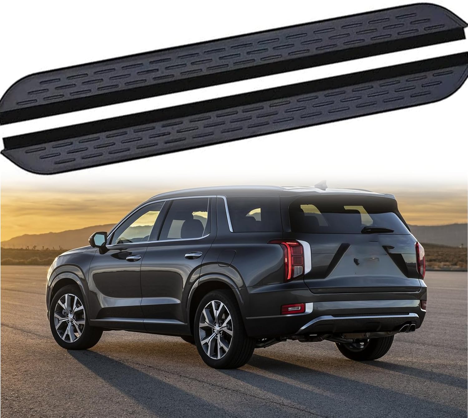 2 PCS Running Boards Fits for H Palisade 2019 2020 2021 2022 2023 Black Nerf Bar Side Steps