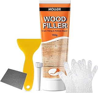 All Purpose Wood Filler, White Wood Putty Repair for Holes, Quickly Restore Any Broken and Defective Wooden Furniture, Door Frame Repair Kit Stainable (5.29oz/150g)