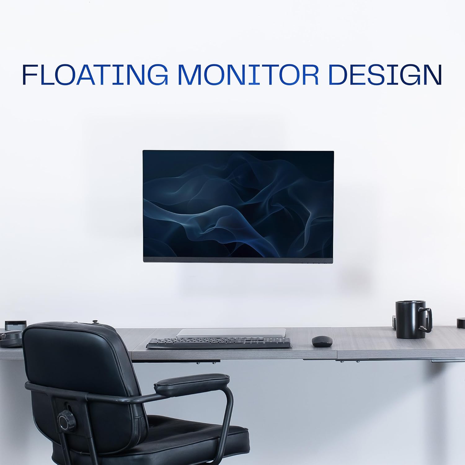 Black Steel Full-Motion Wall Mount Monitor Arm