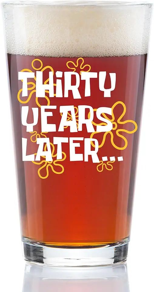 Presentes de aniversário de 30 anos para homens – Copo de cerveja engraçado com design "30 Years Later" – Copo nostálgico de 473 ml – presente de aposentadoria, presente de marido, presente de feriado