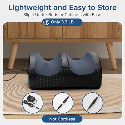 Miniatura 8 de XIAOTONG Masajeador de pies y pantorrillas con calefacción, máquina de pies Shiatsu con rodillos de masaje, masajeador de tejido profundo para