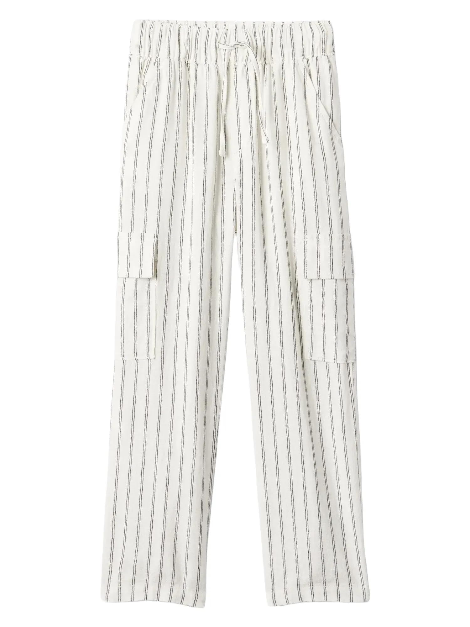 

                                                    GAP Girls Easy Linen Pant Ivory Frost Stripe M