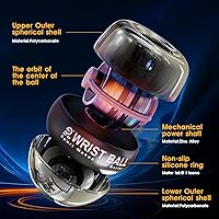 Vista 4 de Pelota de entrenamiento de muñeca, fortalecedor de muñeca giroscópico giroscópico para antebrazo, bola giroscópica para fortalecer brazos, dedos