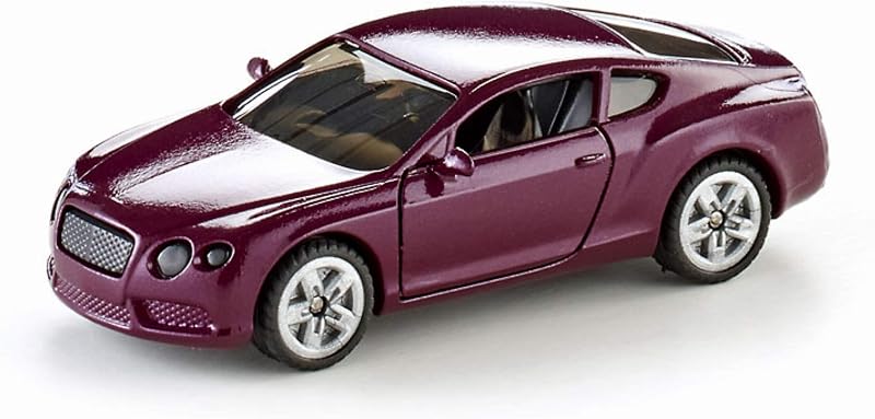 Siku Bentley Continental GT V8 1483 | Diecast Metal & Plastic Toy Vehicle Replica | Burgundy Color | Traction Tires Fitted on Matte Black Sport Rims | Collectible Blister Series