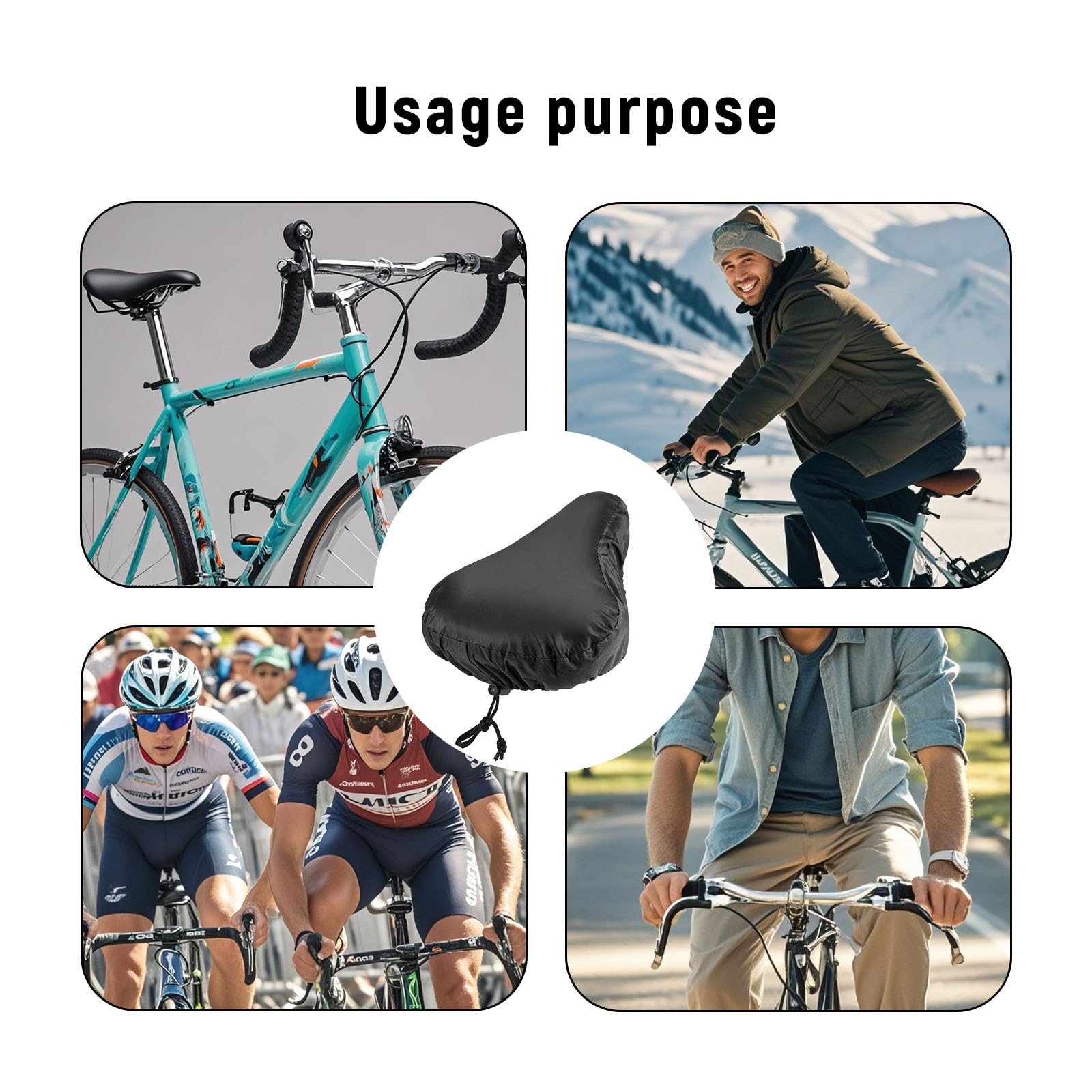 2 pezzi Coprisella impermeabile per bicicletta con coulisse elastica in PVC per la maggior parte delle selle della bicicletta