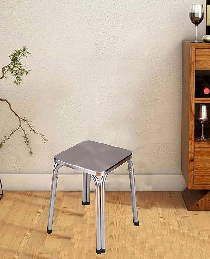 NGFC Stainless Steel Medical Stool - Adjustable Doctor, Salon, Warehouse, Garage & Bathroom Stool with Durable Heavy-Duty Design for Home & Professional Use - Pack of 1