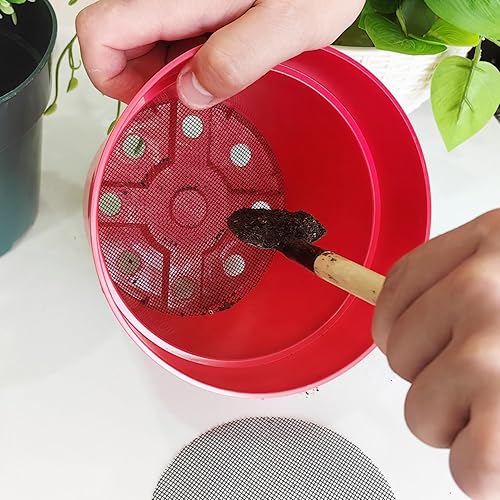 Vista 11 de Paquete de 40 macetas de plástico de 4 pulgadas con almohadilla de malla, macetas de plástico grueso y resistente con agujeros de drenaje para Verde