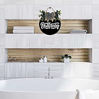 Vista 3 de Corona de madera redonda rústica para baño, decoración de porche para puerta delantera, decoración de porche para inauguración de la casa, arte