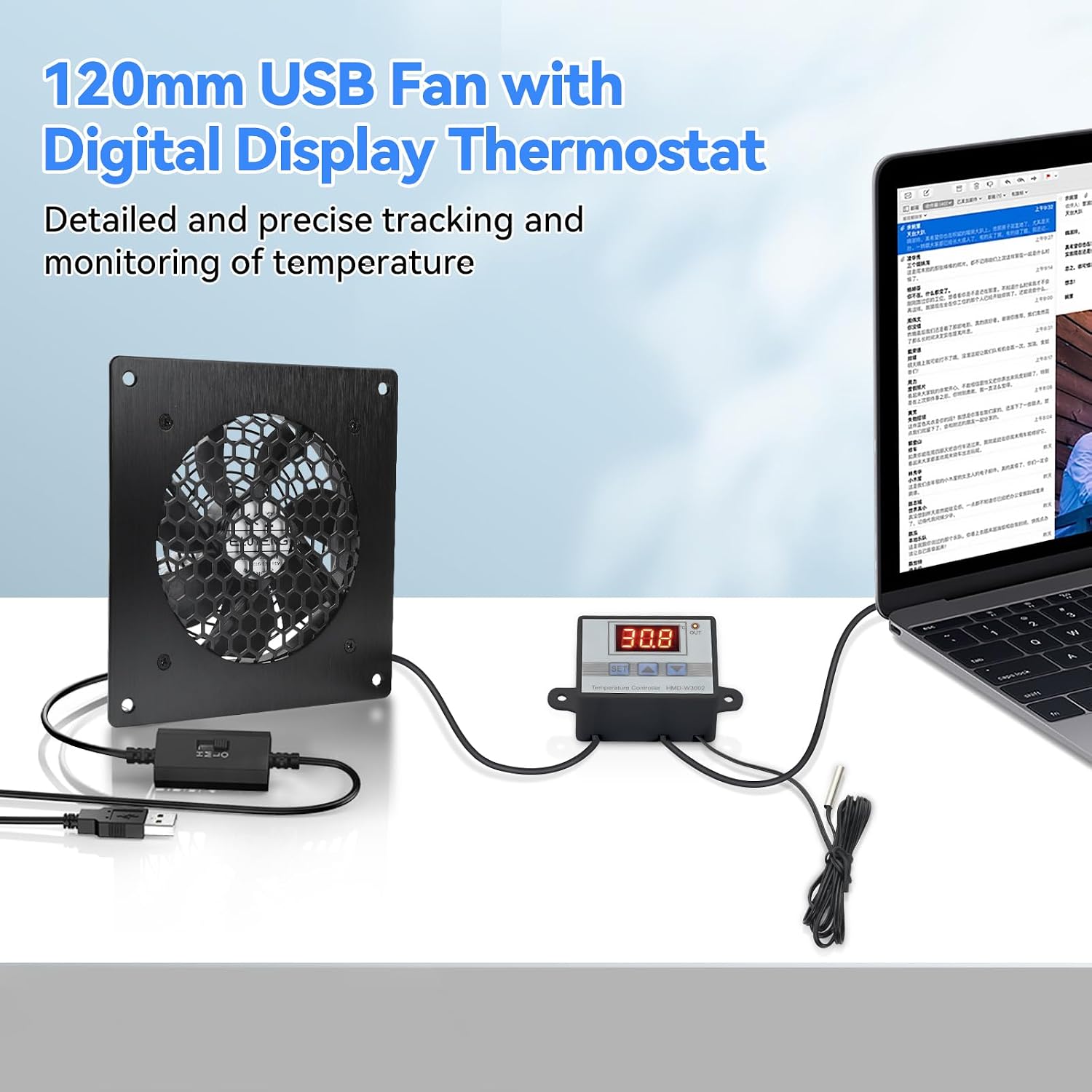 ELUTENG 120mm USB Cabinet Fan image 2
