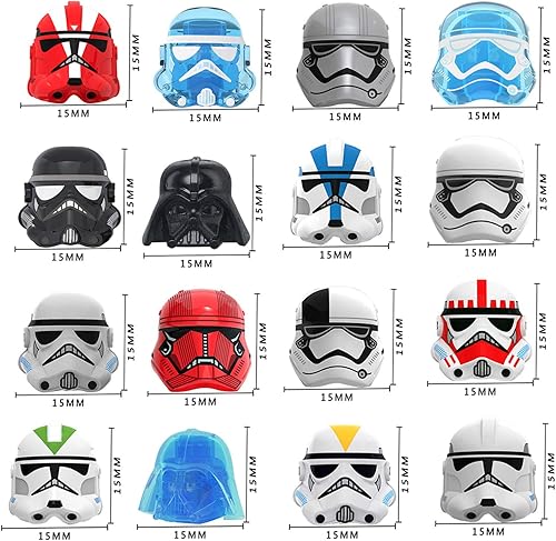 Miniatura 2 de FUNDE Paquete de cascos de armadura de armadura, kit de accesorios de armas militares de ciencia ficción para minifiguras, bloque de construcción