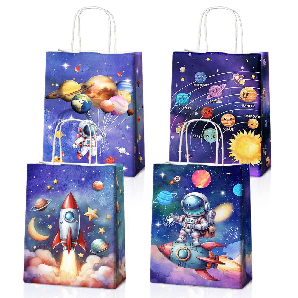 GORGECRAFT 100PCS Outer Space Treat Bags Galaxy Theme Goodie Favor - View #4