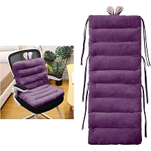ELFJOY Desk Chair Cushion 100cm Office Chair Cushion Seat Cushion with Back Support Lounger Cushion with Fixing Ties Dark Purple 10046cm