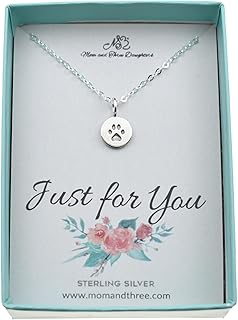 Sterling Silver Paw Print Necklace – 18″ Cable Chain – Pet Memorial or D...