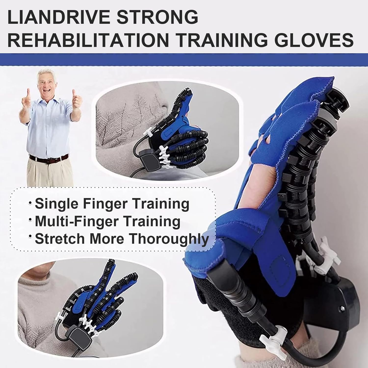 Rehabilitation Robotic Glove, Stroke Recovery Therapy Equipment for Cerebral Palsy, for Finger and Hand Function Workout Recovery, Relieve Hand Fatigue