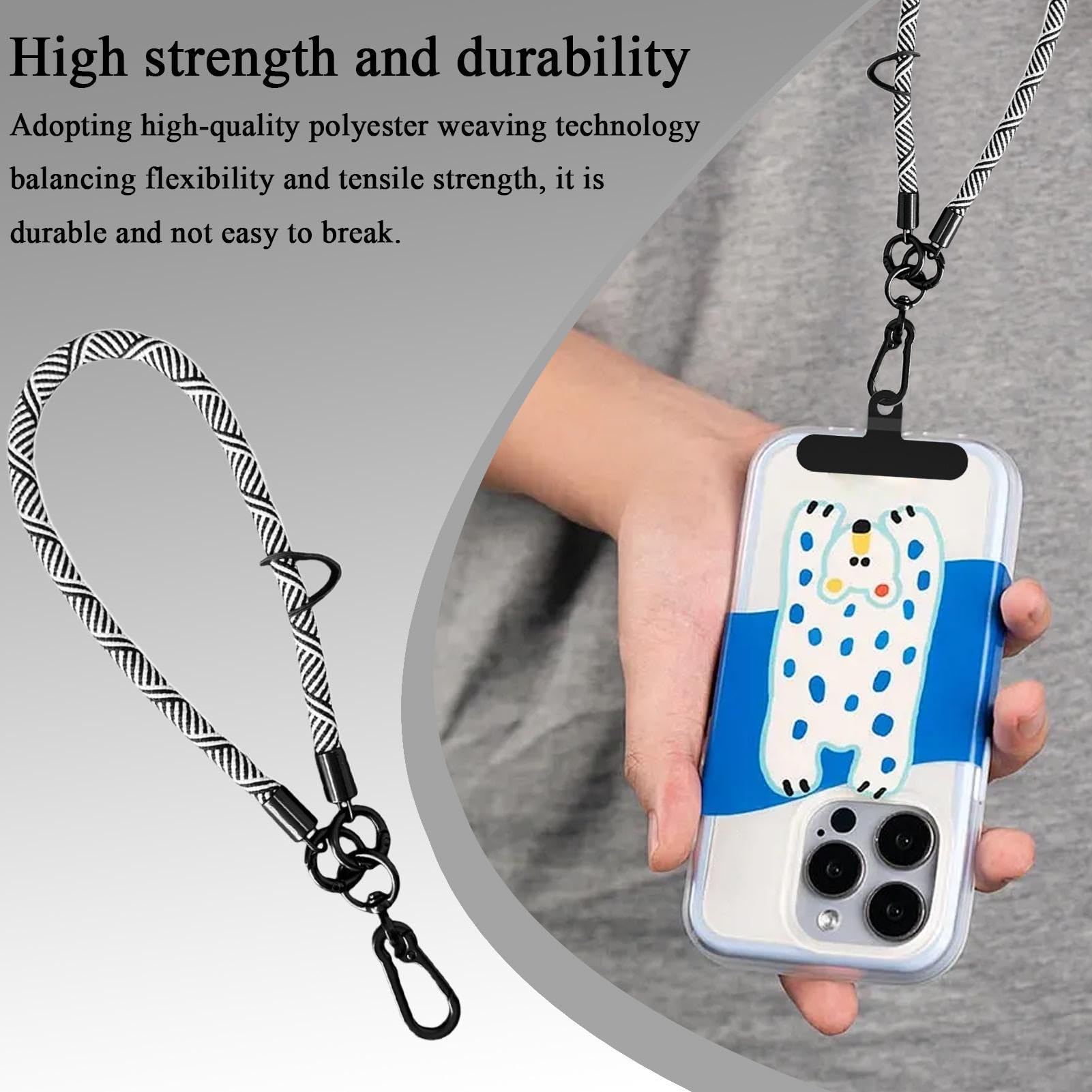 Cinturino Per Telefono Supporto Regolabile Antifurto Per Dispositivi | Fascia Elettronica per Ufficio Campeggio Acquisti Quotidiano Concerto Lavoro Kayak Corsa Scuola