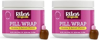 Riley's Pill Wrap for Dogs - Delicious Cheese & Bacon Flavored Pill Paste for Dogs - Wrap Pills, Capsules, Tablets in a Pocket or Pouch to Mask The Taste & Make Pill Time Easy - 4.2 oz (Pack of 2)