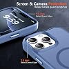 URUCHI Powerful Magnetic iPhone 15 Pro Phone Case, [Compatible with Mag-Safe] [Military Level Drop Protection] [Strong Silicone Edges] Slim Translucent Mat Protective Case, Light Blue