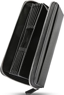 [Sollman] 財布 メンズ 長財布 本革 牛革 大容量 じゃばら BOX小銭入れ スキミング防止 YKKファスナー ギフト ブラック