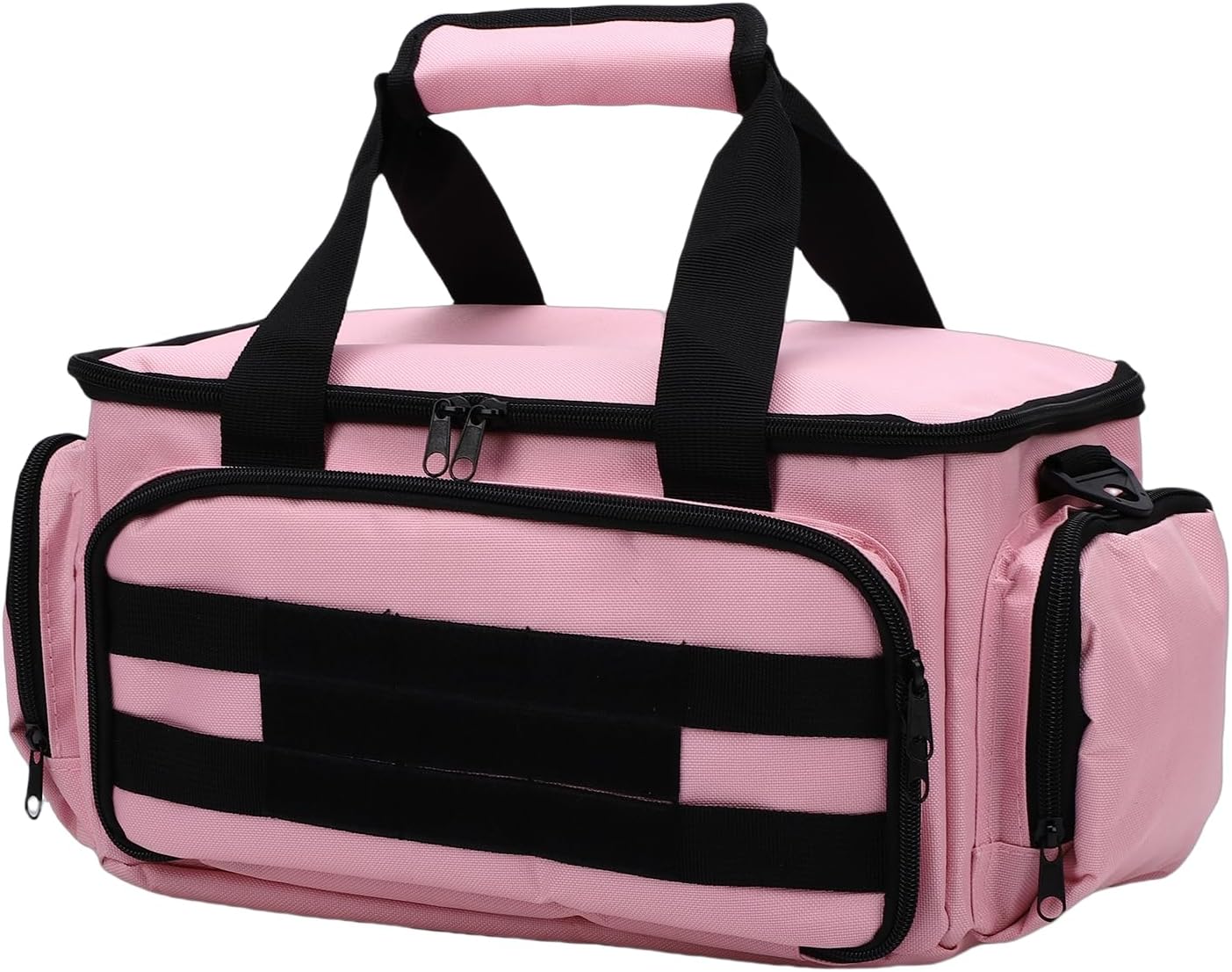 Tool Bag for Women with Large Capacity Sturdy Construction and Multi Pockets for Electrician Carpenters Repairman Pink Nylon 14 Inch