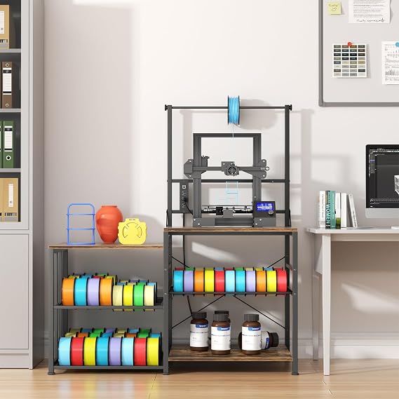 Aquzee 3D Printer Stand with Filament Storage, Heavy Duty 3D Printing Table