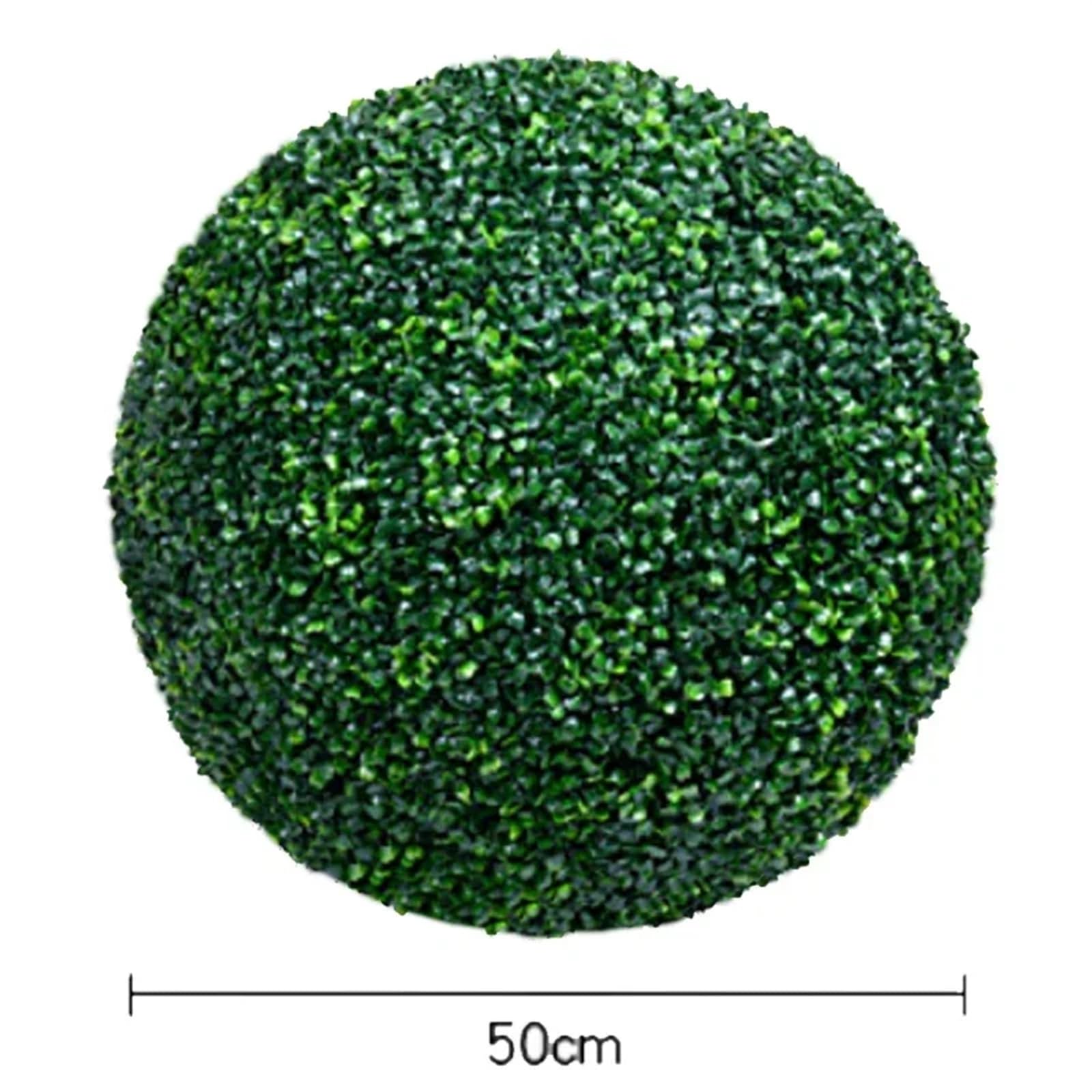Boule De Buis Artificiel 1 pièce de Grande Boule de Plante Artificielle Verte, Arbre topiaire, buis, fête de Mariage, décoration extérieure de la Maison, Boule d'herbe en Plastique(50cm)