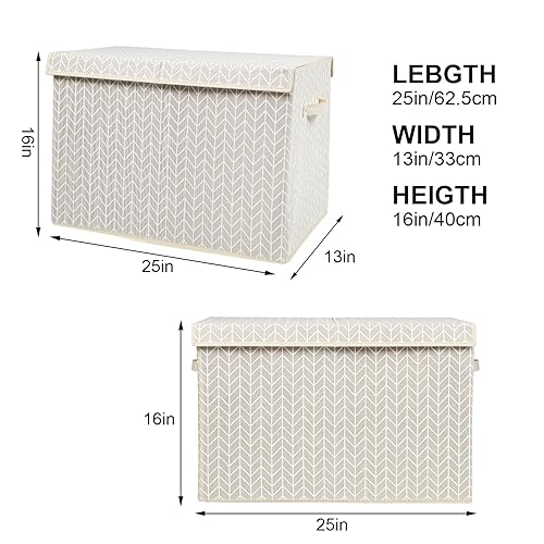 Miniatura 4 de Mayniu Caja grande de almacenamiento de juguetes con tapa, cajas de juguetes resistentes, cestas organizadoras para guardería, armario, dormitorio,