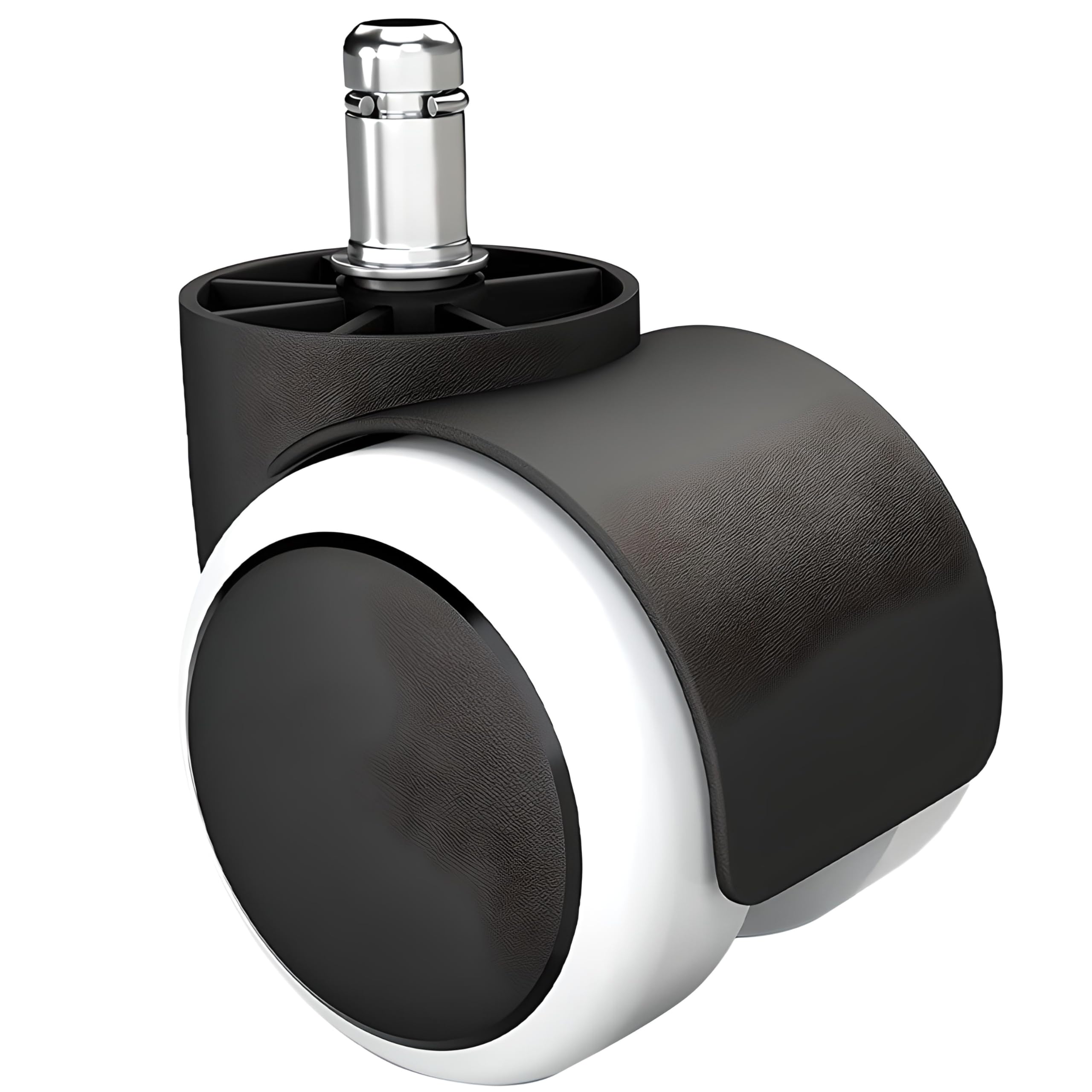 Retoo Set of 5 Office Chair Casters, 10 mm x 22 mm, Diameter 75 mm, Quiet and Floor Friendly, Suitable for Hard Floors and Carpets, Easy Assembly, High Quality Materials