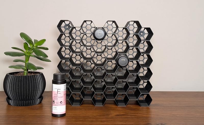 Organizador hexagonal Generic para frascos, com montagem na parede, preto, 1 unidade